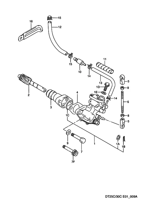 Масляный насос ((MODEL:95~00)) для Suzuki DT30C S/L; RS/L