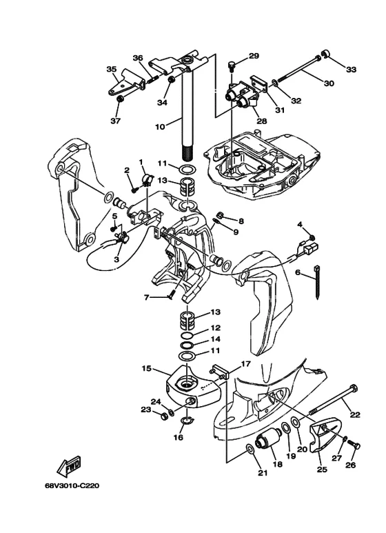 Кронштейн 2 для Yamaha F115 ETL/X