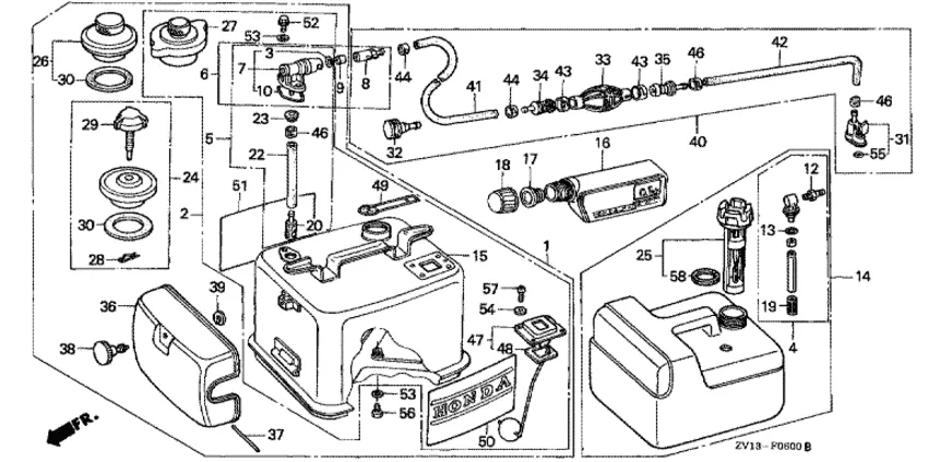 Топливный и дополнительный баки для Honda 5