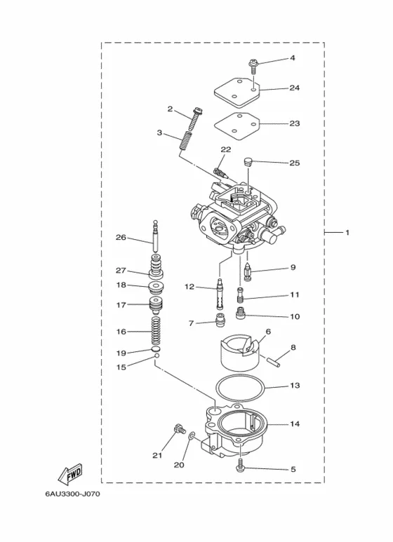 Карбюратор для Yamaha F9.9 E/MHS/L