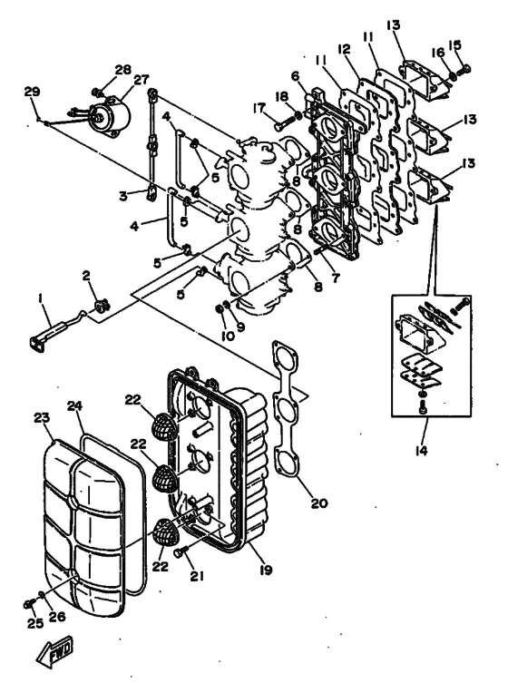 Впускная система для Yamaha 75 E(M/H/D/T)L