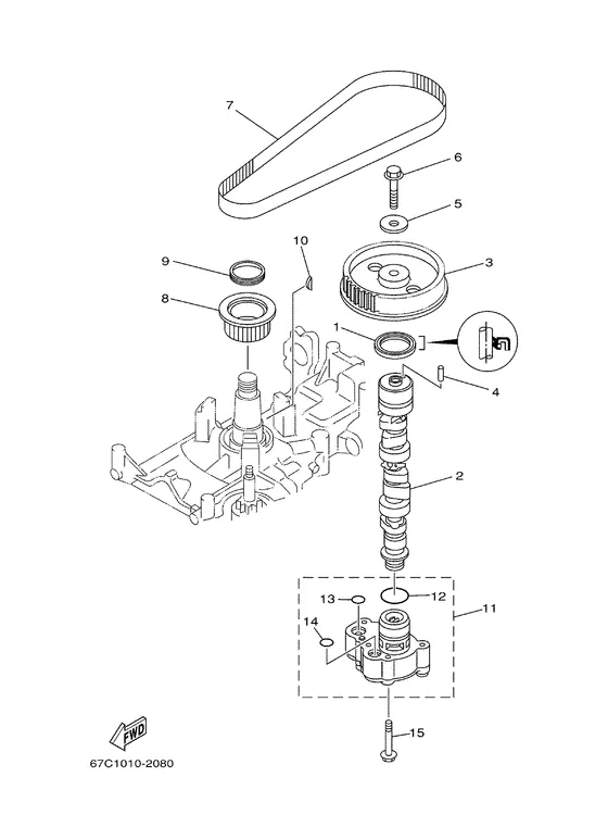 Масляный насос для Yamaha F30 M(E/W/H/D/T)S/L/X