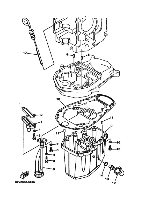 Масляный поддон для Yamaha F50 E(D/T/H)L/X