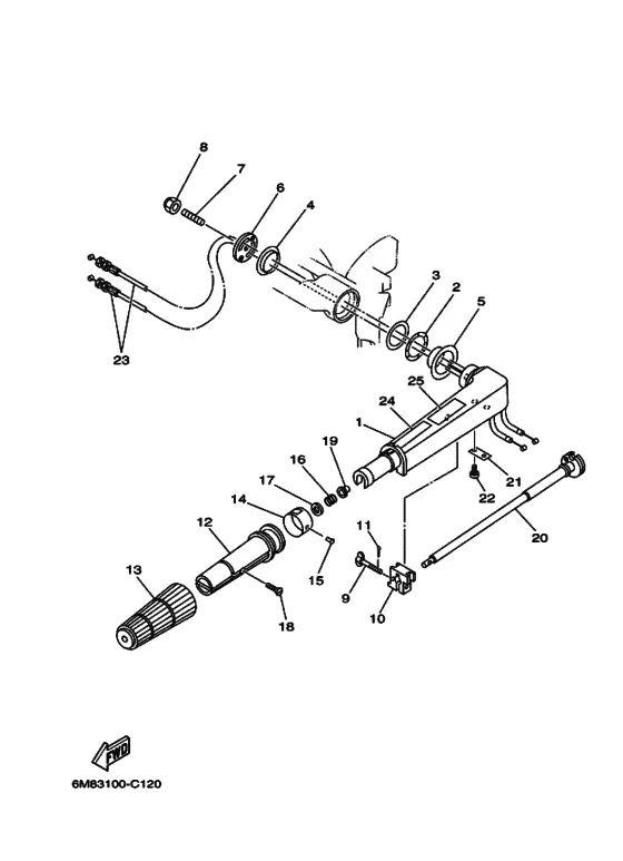 Рулевой механизм для Yamaha 6 M(W)HS/L