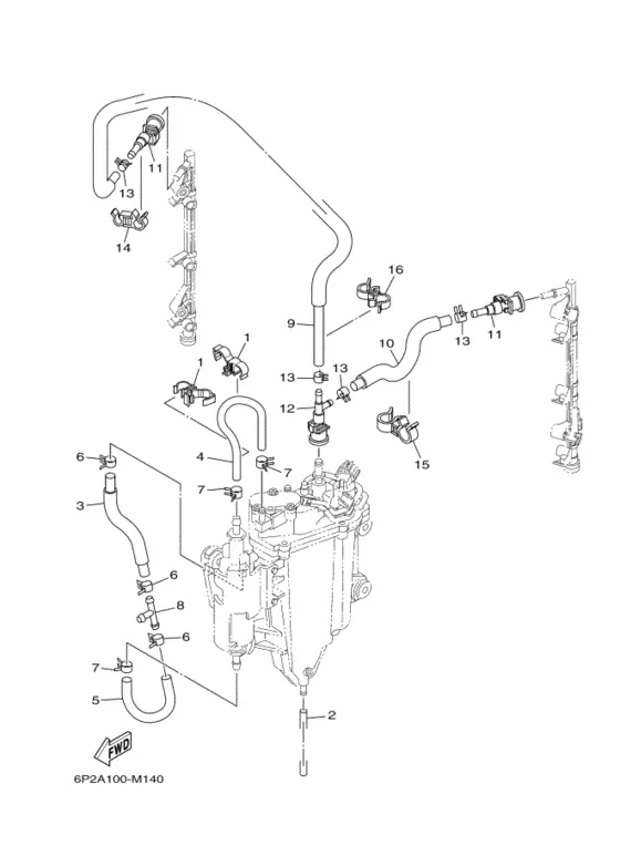 Топливный насос впрыска 2 для Yamaha F225 ETL
