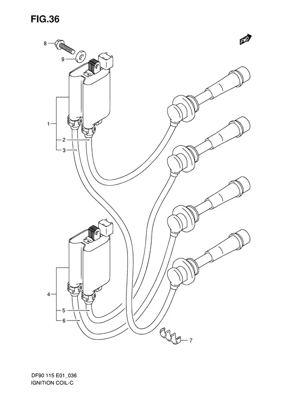 Катушка зажигания для Suzuki DF115 (Z)TL/X; W(Z)TL/X
