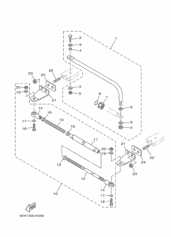 Направляющая рулевого управления для Yamaha F115 ETL