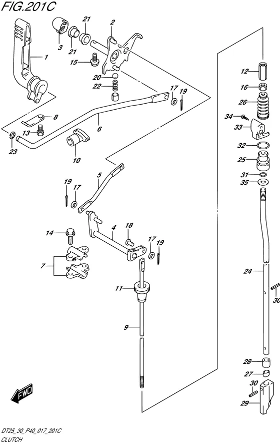 Сцепление ((DT30 P40) (UP TO VIN.712192)) для Suzuki DT30 S/L; RS/L