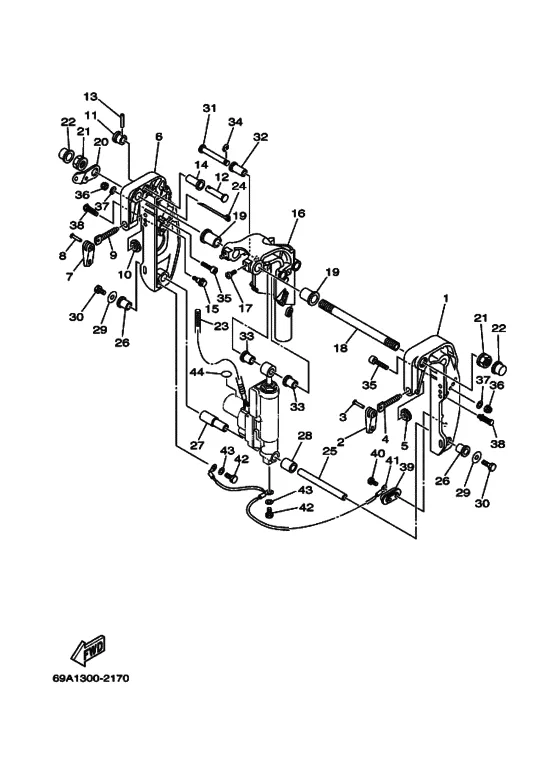 Кронштейн 1 для Yamaha F15 E(H)PS/L