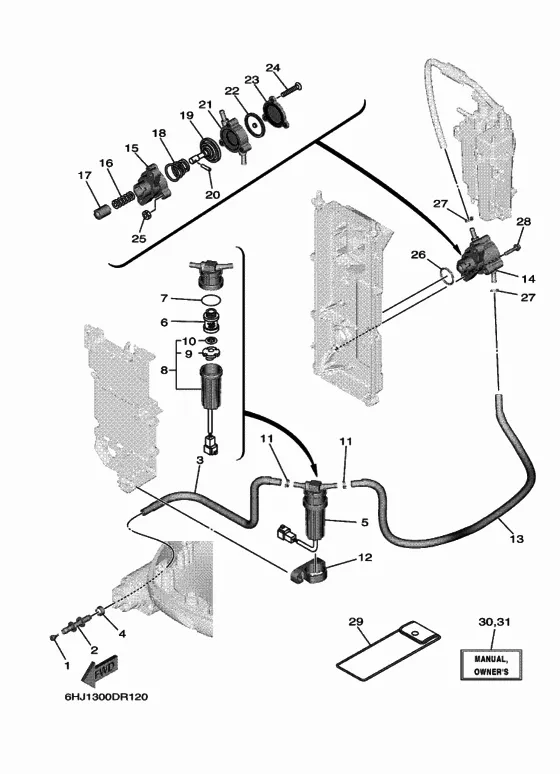 Топливная система для Yamaha F80 ETL/X