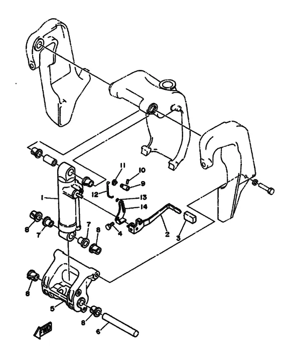Кронштейн 3 для Yamaha 75 E(M/H/D/T)L