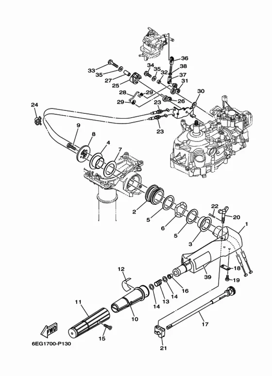 Рулевой механизм для Yamaha F2