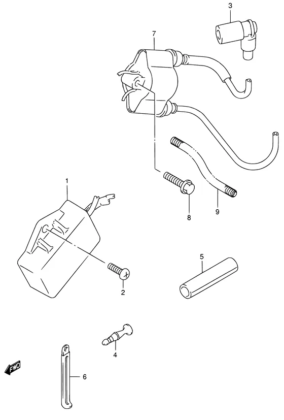 Катушка зажигания (NOTE : REFER TO FIG.30(E- 7) FOR MODEL:05~) для Suzuki DF9.9 S/L; RS/L