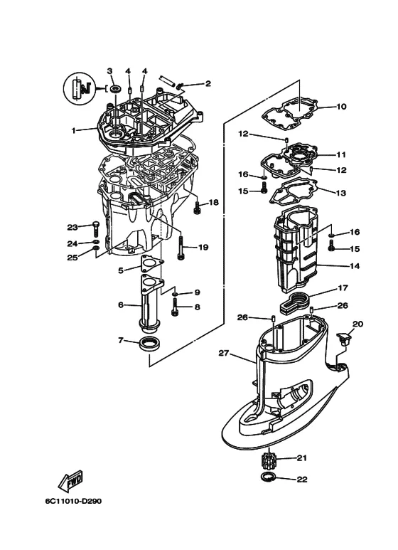 Дейдвуд кронштейн для Yamaha F50 E(D/H/T)L/X