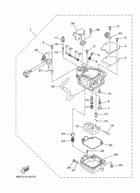 Карбюратор для Yamaha F25 M(E/W)HTS/L/X