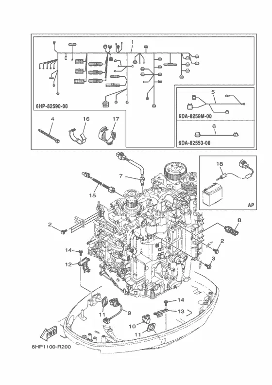 Детали электрические 4 для Yamaha F150 ETL/X