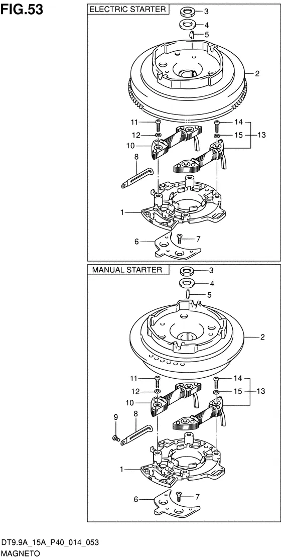 Статор & Ротор ((DT15A P40)) для Suzuki DT9.9A S/L; KS/L