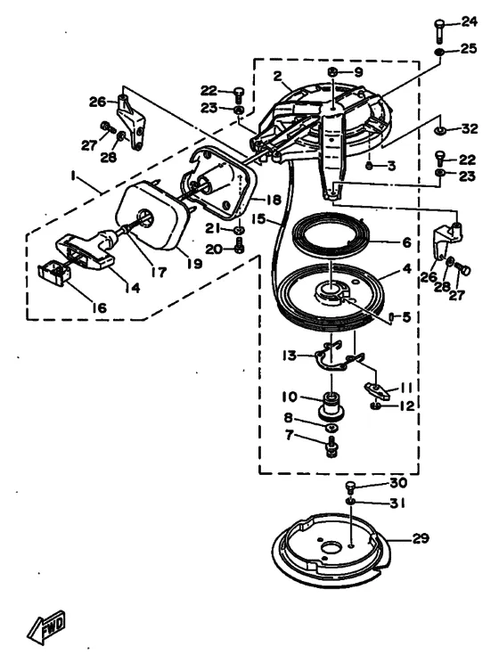 Привод стартера для Yamaha 8 MHS/L