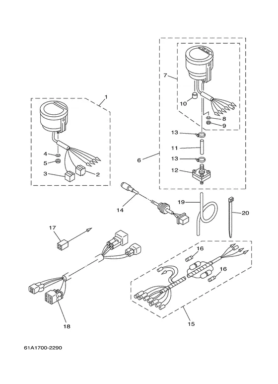 Панель приборов для Yamaha F40 ETL
