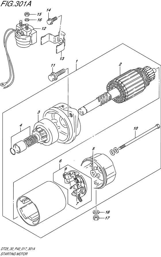 Стартер электрический ((ELECTRIC STARTER) (DT30 P40)) для Suzuki DT30 S/L; RS/L