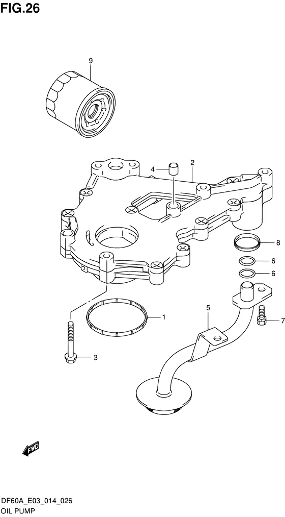 Масляный насос для Suzuki DF40A TS/L