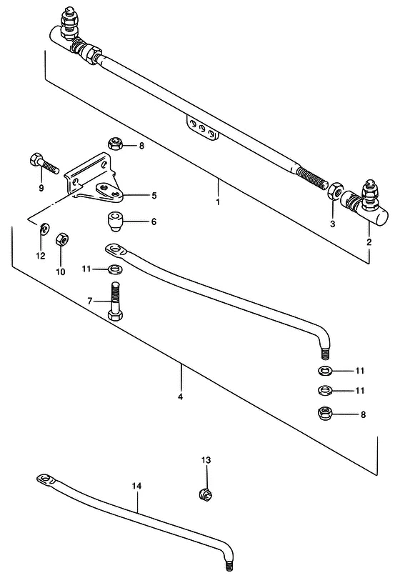 Опция: поперечная рулевая тяга для Suzuki DT25 S/LL/XL; KS/LL/XL