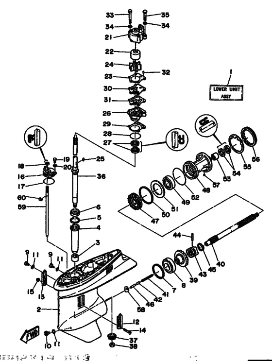 Редуктор & привод для Yamaha 75 E(M/H/D/T)L