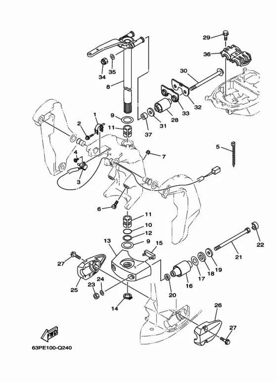 Кронштейн 2 для Yamaha F150 ETX