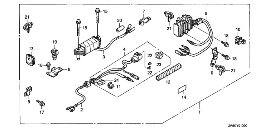 Комплект зарядной катушки для Honda 9,9