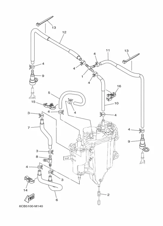 Топливный насос впрыска 2 для Yamaha F300 ETU/X