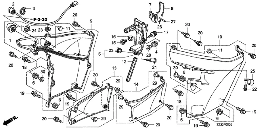 Нижний кожух двигателя для Honda 60