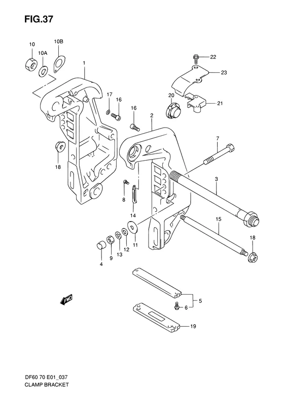 Зажимной кронштейн для Suzuki DF60 TL/X