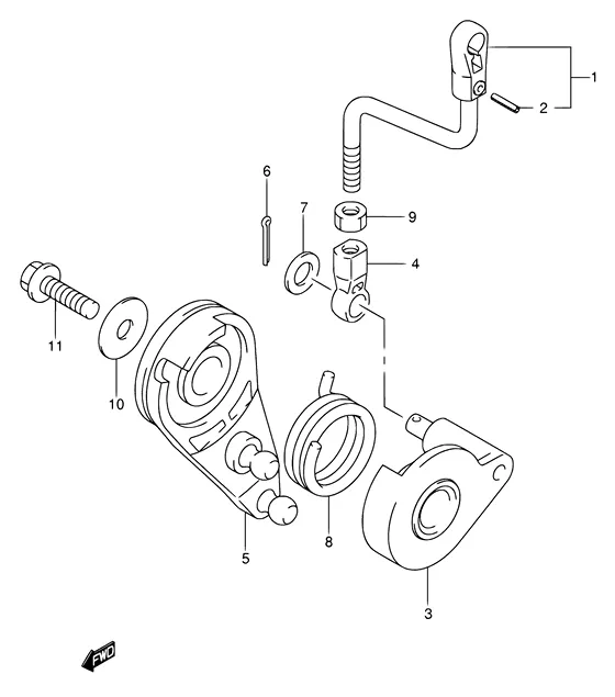 Управление дроссельной заслонкой ((DF9.9R/15R MODEL:05~)) для Suzuki DF9.9 S/L; RS/L