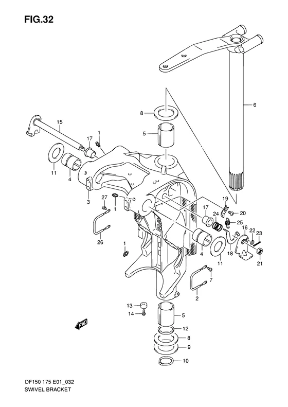 Поворотный кронштейн для Suzuki DF175 (Z)TL/X