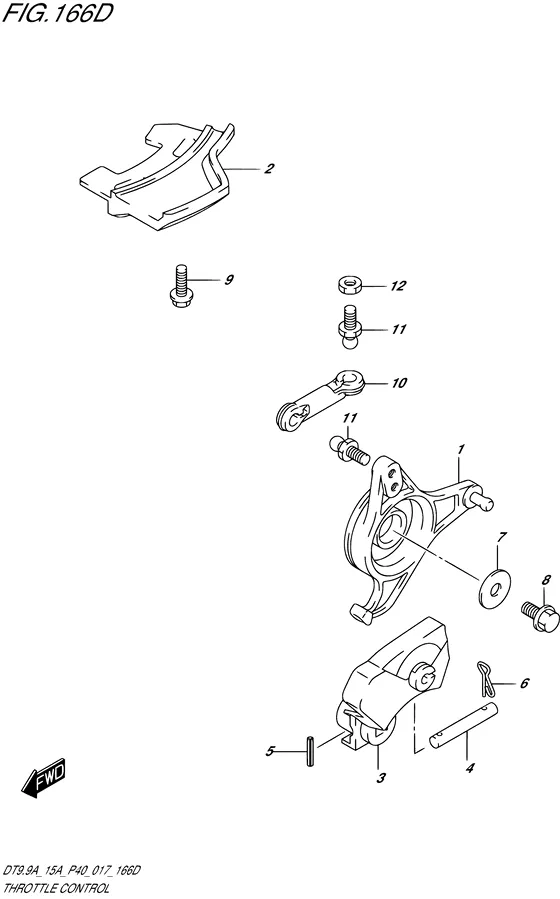 Управление дроссельной заслонкой ((DT9.9AK P40)) для Suzuki DT15A S/L; KS/L