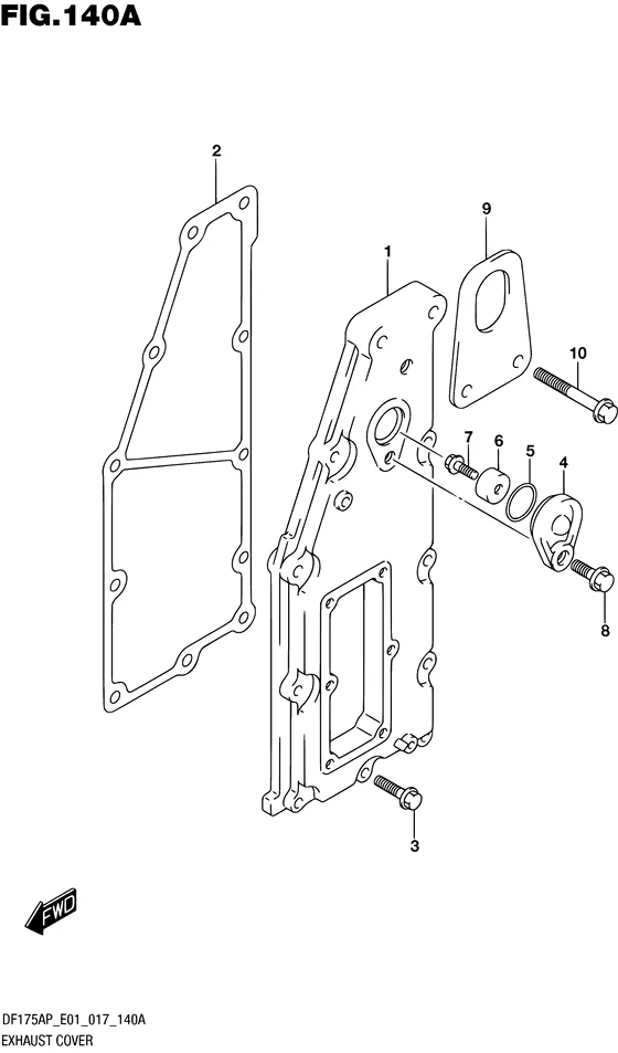 Крышка выпускной системы для Suzuki DF175A PL/XL