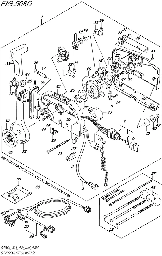 Опция: дистанционное управление ((DF30ATH P01)) для Suzuki DF25A S/L; RS/L; TS/L; THS/L