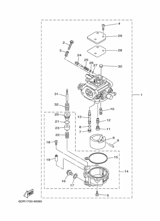 Карбюратор для Yamaha F9.9 MHL