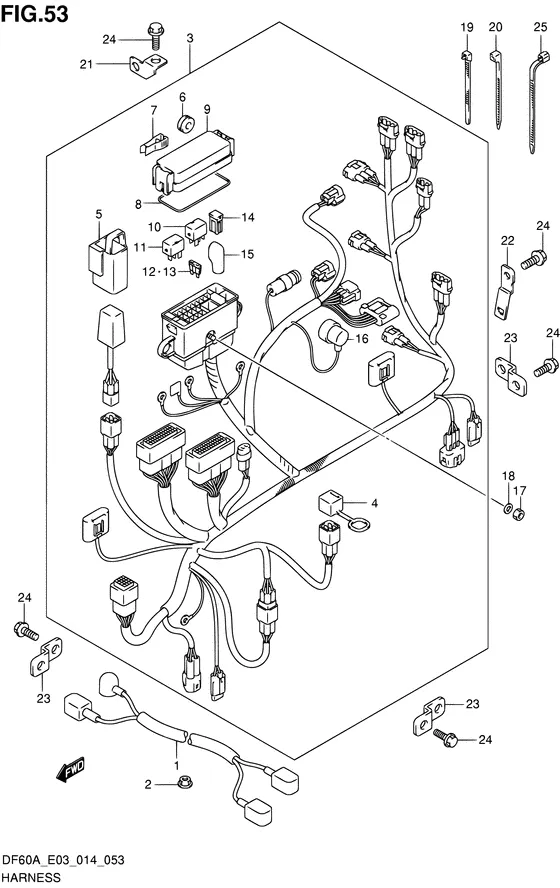Жгут проводов ((DF60A E03)) для Suzuki DF50A QHS/L; T(H)S/L