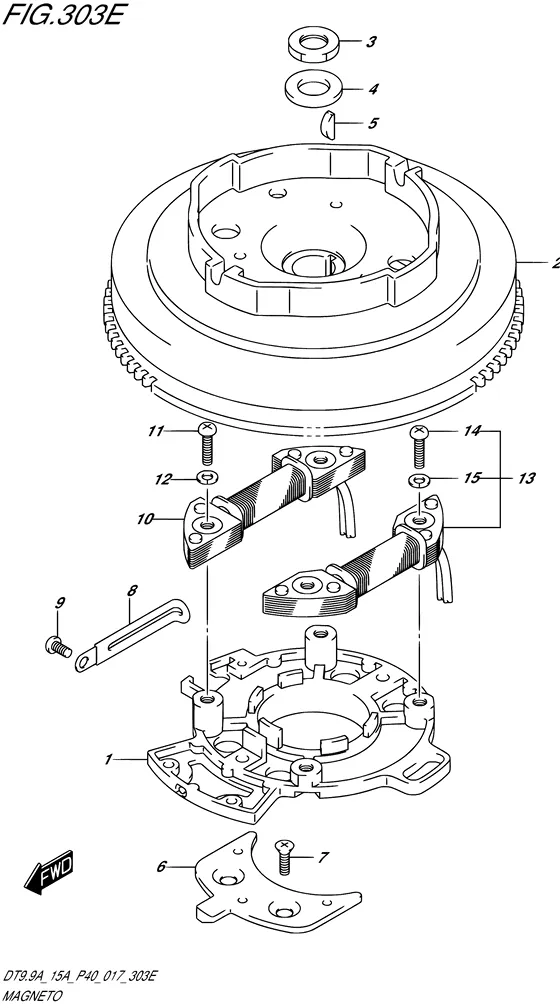 Статор & Ротор ((DT9.9AK P36)) для Suzuki DT15A S/L; KS/L