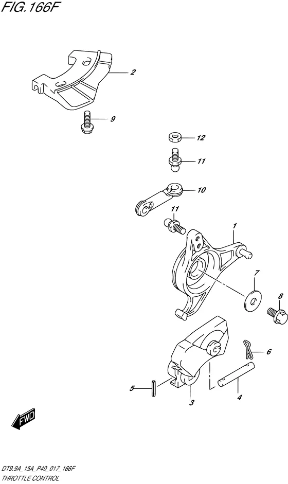 Управление дроссельной заслонкой ((DT15A P40)) для Suzuki DT15A S/L; KS/L