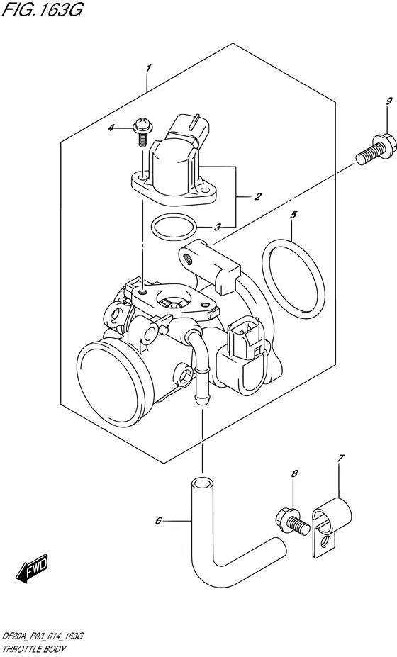 Дроссельная заслонка ((DF15ATH P03)) для Suzuki DF15A S/L; RS/L; THS/L