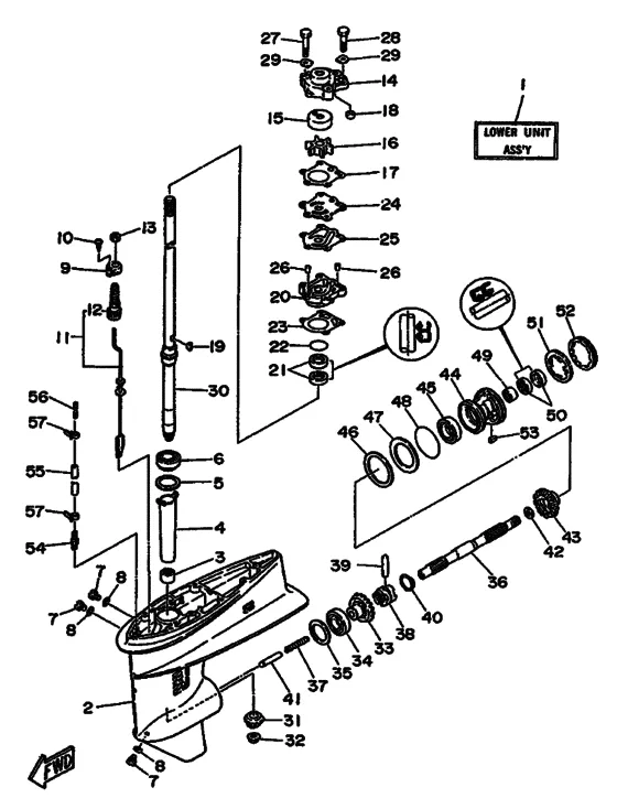 Редуктор & привод для Yamaha 30 MHS/L