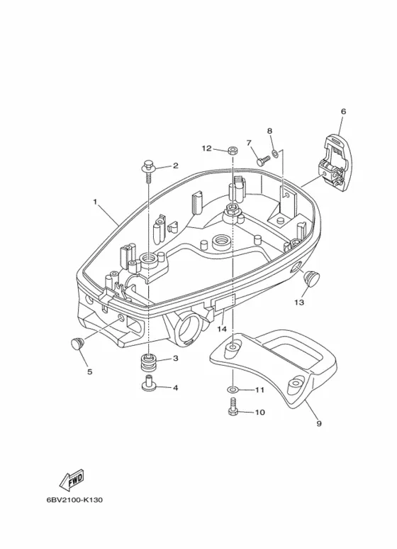 Поддон для Yamaha F6 MHS/L