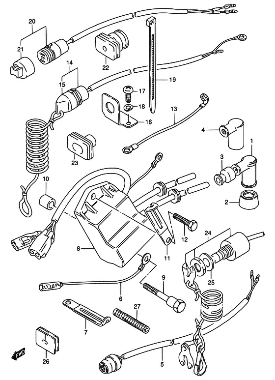 Электрооборудование ((~MODEL:94); NOTE : REFER TO FIG.23A(D-10) FOR MODEL:95~00) для Suzuki DT5 S/L