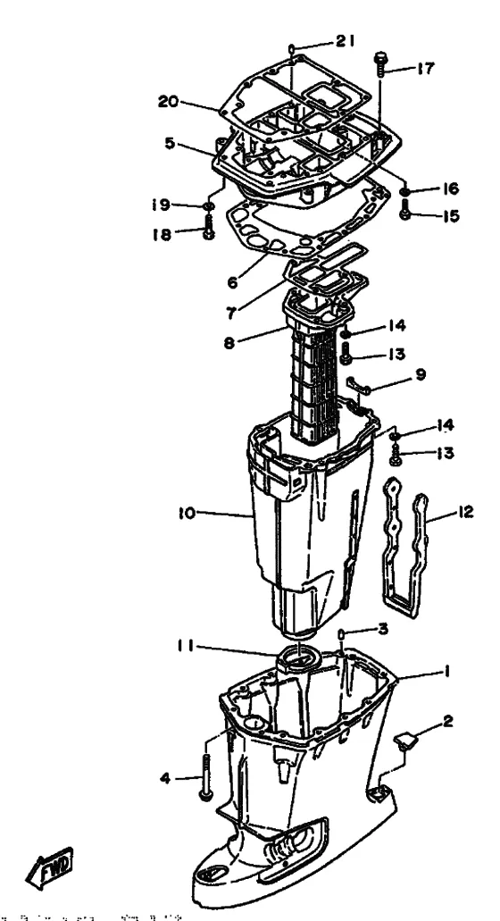Дейдвуд кронштейн для Yamaha 75 E(M/H/D/T)L