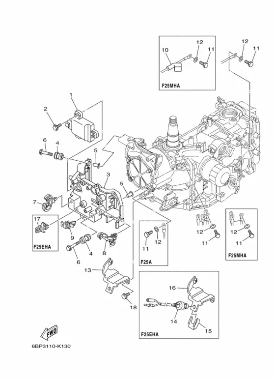 Электрооборудование 1 для Yamaha F25 M(E/W)HTS/L/X