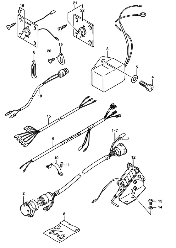 Опция: электрическое оборудование ((ELECTRIC STARTER)) для Suzuki DT40 WS/L/LL/L2/XL; WRS/L/LL/L2/XL; WKS/L/LL/L2/XL; WKRS/L/LL/L2/XL