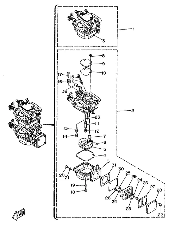 Карбюратор для Yamaha 20 MHOS/L