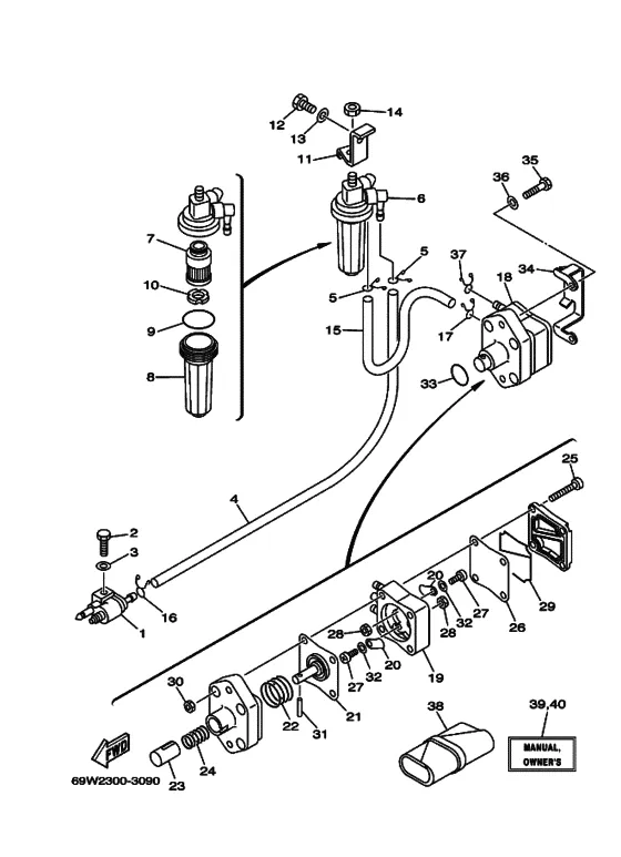Топливный кран для Yamaha F60 E(H/T)L